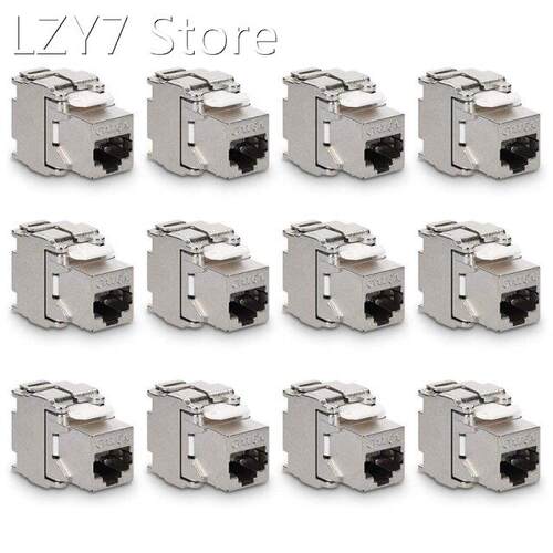 Keystone Module Jacks - 12 Piece CAT6A Shielded Keystone Jac