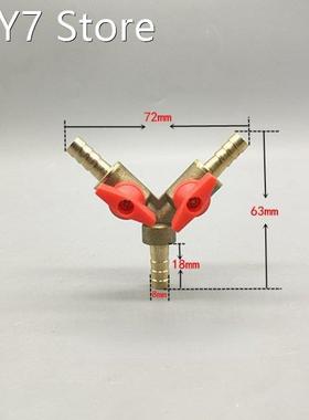 6mm 8mm 10mm 20 Hose Barb Y Type Three 3 Way Brass Shut Off