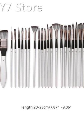 24pcs/set Nylon Hair Wooden Handle Watercolor Paint Brushes