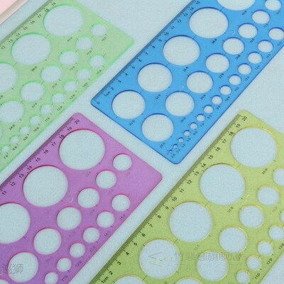 High Quality 1PC Plastic Circles Geometric Template Ruler St