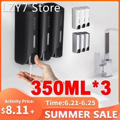 1/2/3 Bottle Soap Dispenser Wall-mount Shower Bath Shampoo D