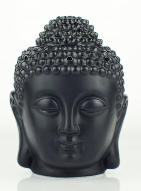 Ceramic Buddha Head Aromatherapy Oil Burner Aroma Essential