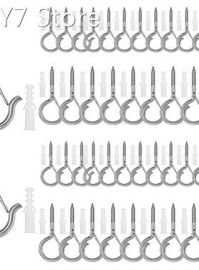 48Pcs Screw Hooks Ceiling Hooks Wall Hanging Hook Cabinet Sc