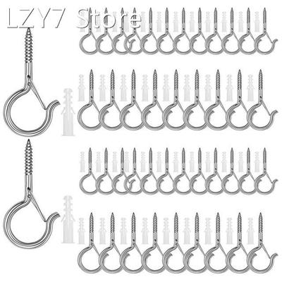 48Pcs Screw Hooks Ceiling Hooks Wall Hanging Hook Cabinet Sc