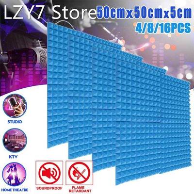 4/8/16pcs 50x50cm Soft Sound-Absorbing Acoustic Foam Sponge