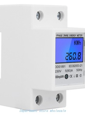 Single Phase Din Rail Energy Meter 2P Large Screen Multi-Fun