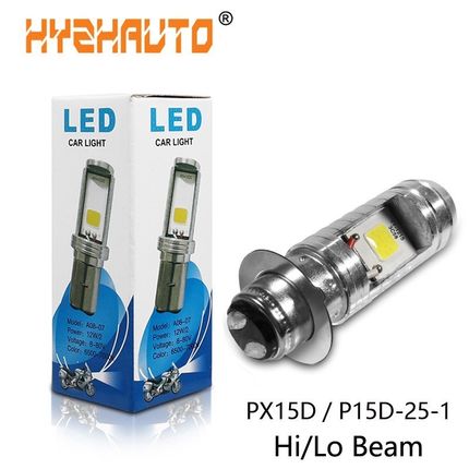 1Pcs H6M P15D-25-1 Led Motorcycle Headlight PX15D Hi/Lo Beam