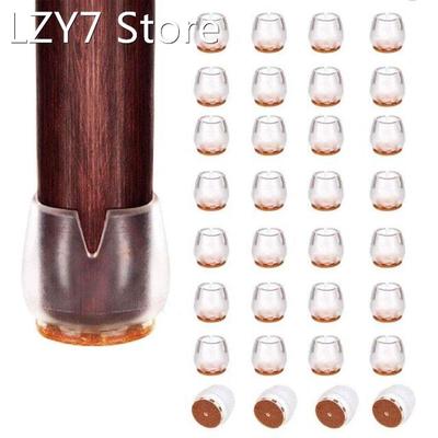 Chair Leg Floor Protectors 32Pcs Transparent Clear Silicone