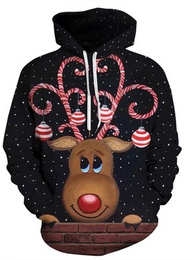 Christmas Pullover 3D digital printed loose Hoodie sweater