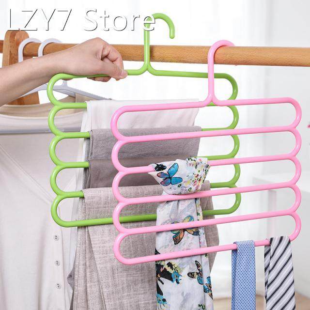 5 layers clothes hanger closet pants hangers trousers hanger