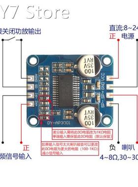 Digital Power Amplifier Board Module Class D 10W/20W/30W DC