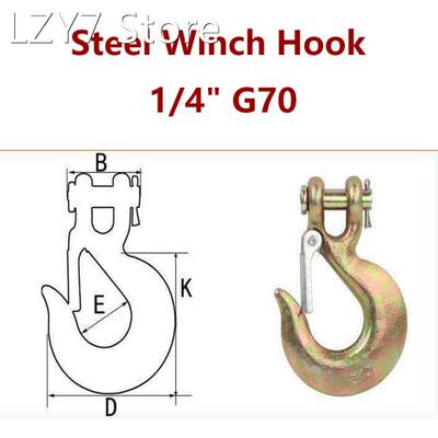 1/4 G70 Steel Clevis Winch Hook Recovery 4x4 4WD Off Road,