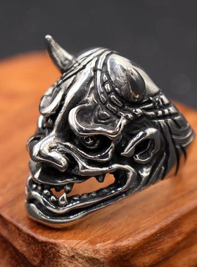 Gothic Bull Head Skull Men Ring Punk Hip Hop Japanese Demon