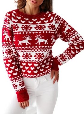 New knitted Sweater Christmas Elk long-sleeved sweater for