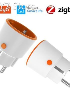 16A Tuya Zigbee EU Smart Plug Power Monitor Wireless Socket