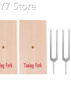 Pair of Tuning Forks (440Hz) in Wood Bases for physics exper