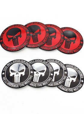 4pcs 56.5mm Skull Logo Car hubcaps wheel sticker covers rims