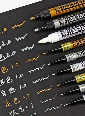 Permanent Metallic Marker Pens White Silver Gold Paint Pen