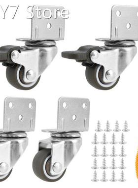 4 Pcs Furniture Castors Heavy Duty Casters Soft Rubber Swive