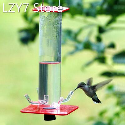 Hanging Tube Hummingbird Feeder Hanging Bright Transparent W