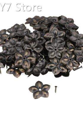 50pcs Plum Blossom Upholstery Nails Tacks Studs Pins Vintage