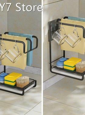 kitchen Sink Sponge Frame Dual-purpose Storage Shelf Dishclo