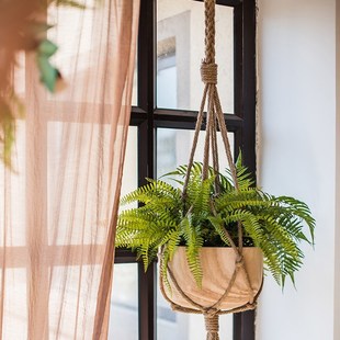 1Pc Hanging Pot Rope Hemp Macrame Plant Flower Pot Hanging H