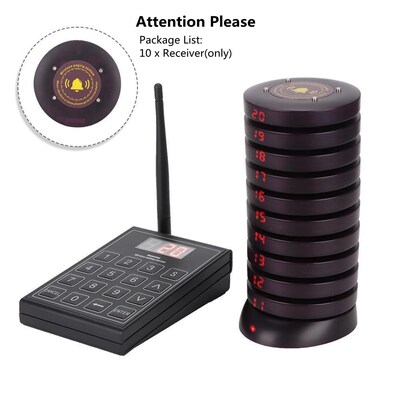 10PCS Restaurant Pager Wireless Calling Paging System Waiter