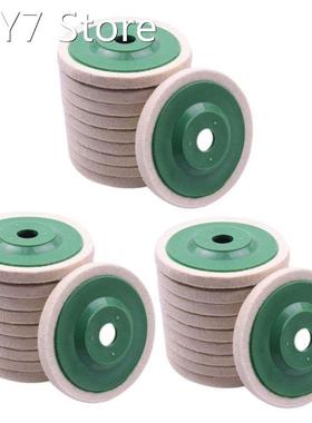30Pcs 100mm 4 Inch Wool Buffing Round Polishing Wheels Pads