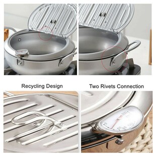 Deep Frying Pot Kitchen Pot With Thermometer And Lid Fried C