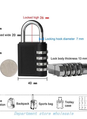 4 Digit Combination Padlock Number Luggage Travel Code Lock