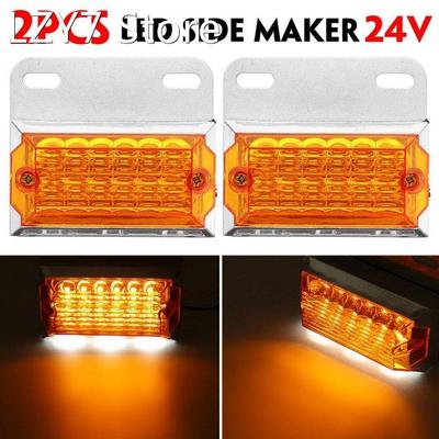 2pcs 24V 15 LED Side Marker Lights Car External Lights Squar