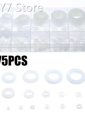 175pcs/set White Nylon Flat Washer Set Insulated Hard Nylon