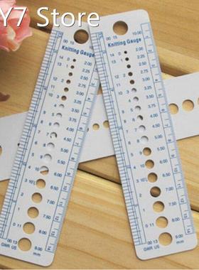 Knitting Needle Gauge Inch Cm Ruler Tool US UK Canada Sizes