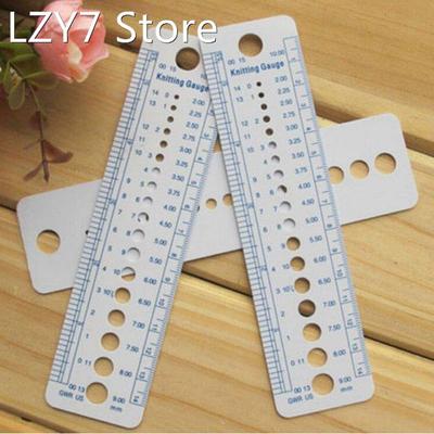 Knitting Needle Gauge Inch Cm Ruler Tool US UK Canada Sizes