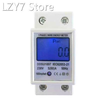 LED Rail Single-Phase Reset Power Meter Zero Current Voltage