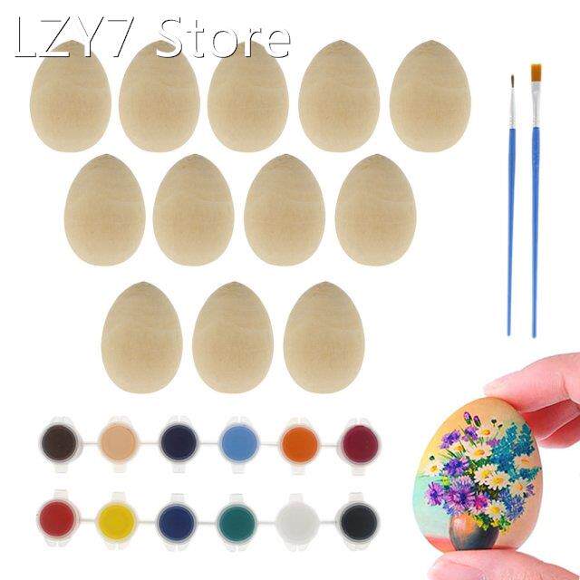 12 Pcs DIY Hand Painted Egg Set Easter Imitation Plastic Fak