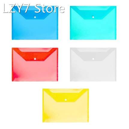 10pcs/Pack Transparent Plastic Wallets A4 Folder File Docume