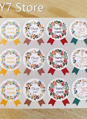 60pcs/5Sheets diy Handmade Stickers Kraft Label Sticker Hand