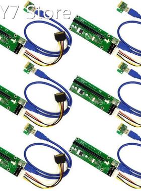 6pcs/set USB 3.0 PCI-E pci e Riser Express 1X 4x 8x 16x Exte