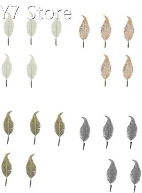 2022 New 6pcs Glitter Feather Clip Tree Leaf Clamps Christma