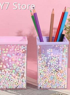 Creative Desktop Large Capacity Square/Round Shape Pencil Ca