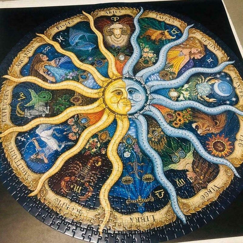 Round Puzzle Twelve constellations Puzzles Jigsaw 500 Piece