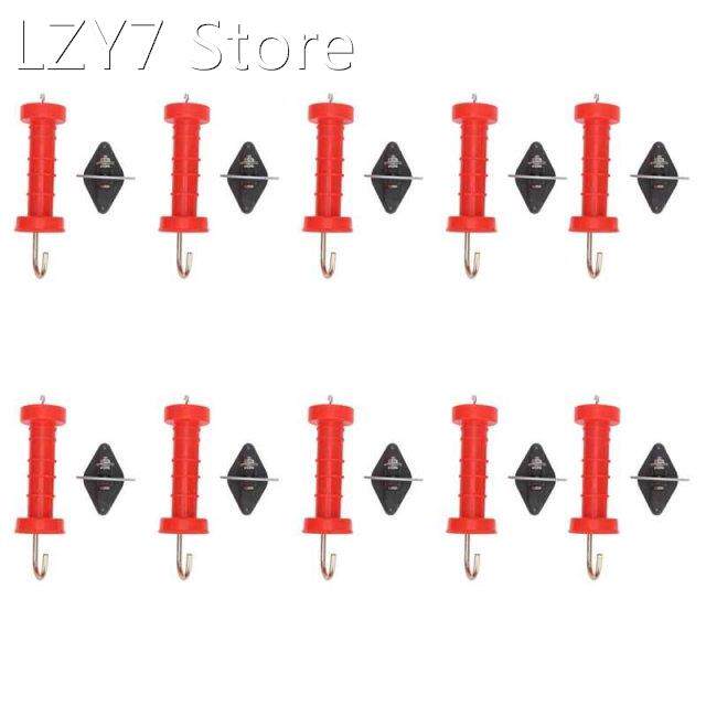 10Pcs Electric Fence Gate Handles Red ABS Heat/Cold-Resistan