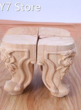 Wooden Furniture Legs Solid Wood Flower Carved TV Cabinet Se