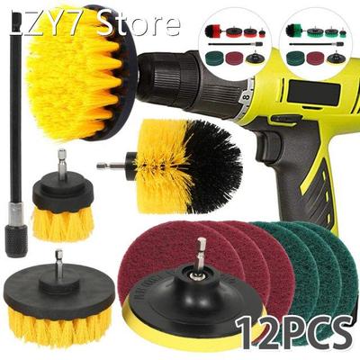 12pcs Electric Drill Brush Scrub Pad Kit Power Scrubber Clea