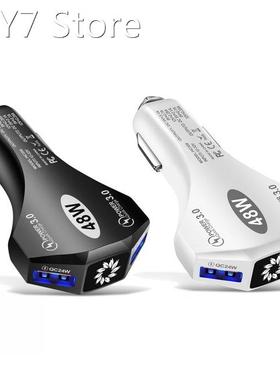 Portable USB Car Charger 7A 1 To 3 Type C 3 Ports USB QC 3.0
