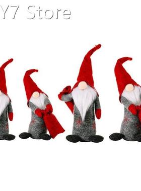 2pcs/set Christmas Faceless Swedish Tomte Gnome Ornaments Ha