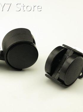 2PCS Black Plastic 40mm Replacement Brake Swivel Casters Off