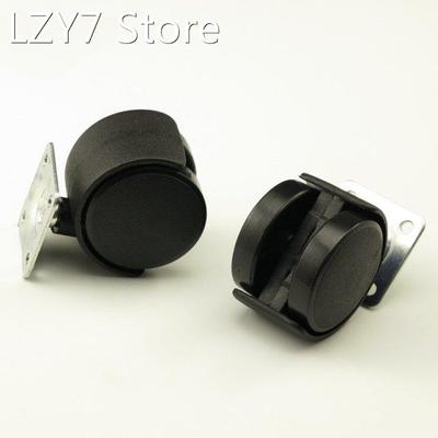 2PCS Black Plastic 40mm Replacement Brake Swivel Casters Off